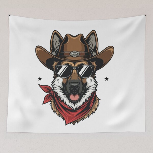 Item preview, Western German Shepherd – Cute Cowboy Dog designed and sold by The Real Life Symphony.