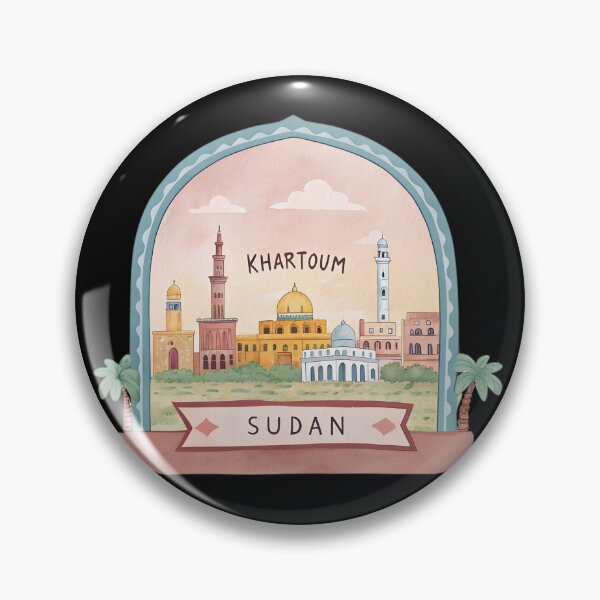 Item preview, Khartoum Cityscape Watercolor Art – Sudan Travel Badge Illustration designed and sold by VividOrganica.