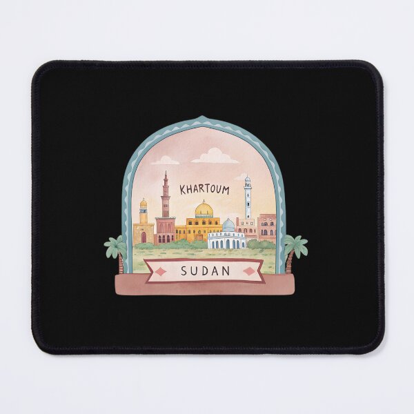 Item preview, Khartoum Cityscape Watercolor Art – Sudan Travel Badge Illustration designed and sold by VividOrganica.