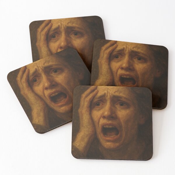 Item preview, Desperate Eyes – Emotional Oil Painting designed and sold by Not Hugo.