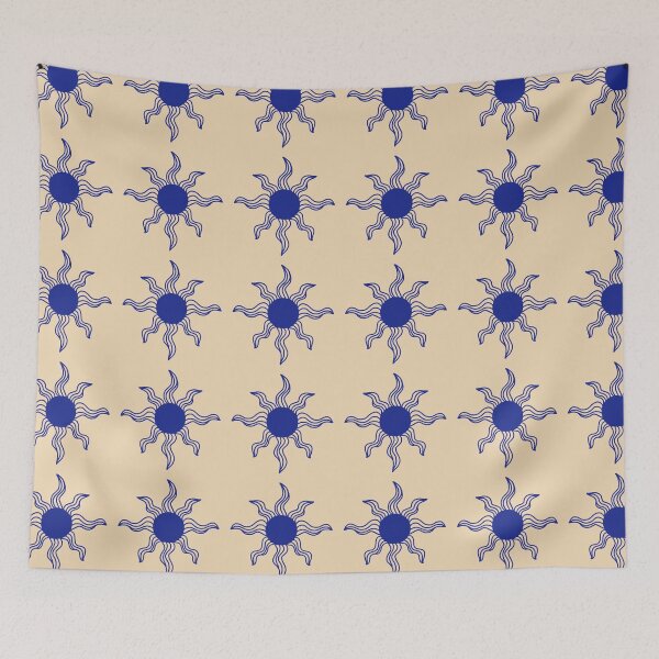 Item preview, Mystic Sun Pattern – Dark Blue on Off-White designed and sold by KaosK.