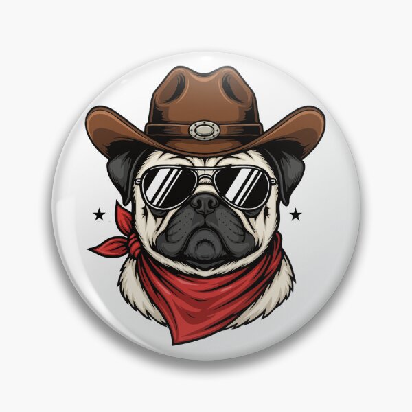 Item preview, Western Pug – Cute Cowboy Dog designed and sold by The Real Life Symphony.