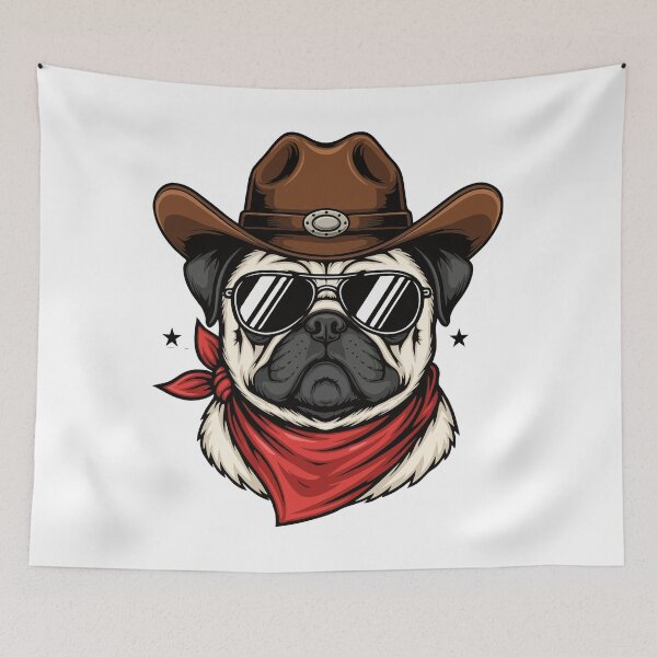 Item preview, Western Pug – Cute Cowboy Dog designed and sold by The Real Life Symphony.