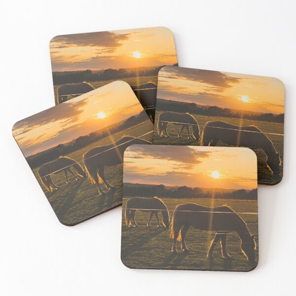 Item preview, Horses grazing at sunset designed and sold by GingaDesigns.