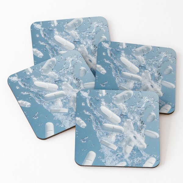 Item preview, Pills splashing in clear water designed and sold by anytka.
