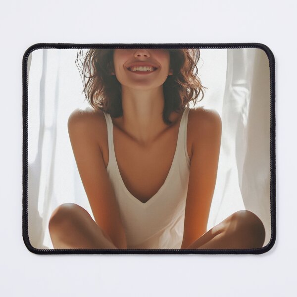 Item preview, Smiling woman enjoying morning light designed and sold by anytka.