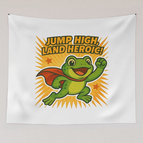 Item preview, Superhero Frog: Jump High, Land Heroic! designed and sold by k3rstman1.