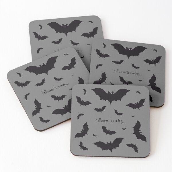 Item preview, Lettering "Halloween is coming..." with black bats designed and sold by Cherevan.