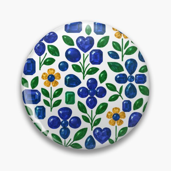 Item preview, Sapphire Gemstone Flower Pattern designed and sold by DigitalGemArt.