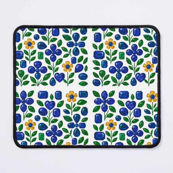 Item preview, Sapphire Gemstone Flower Pattern designed and sold by DigitalGemArt.