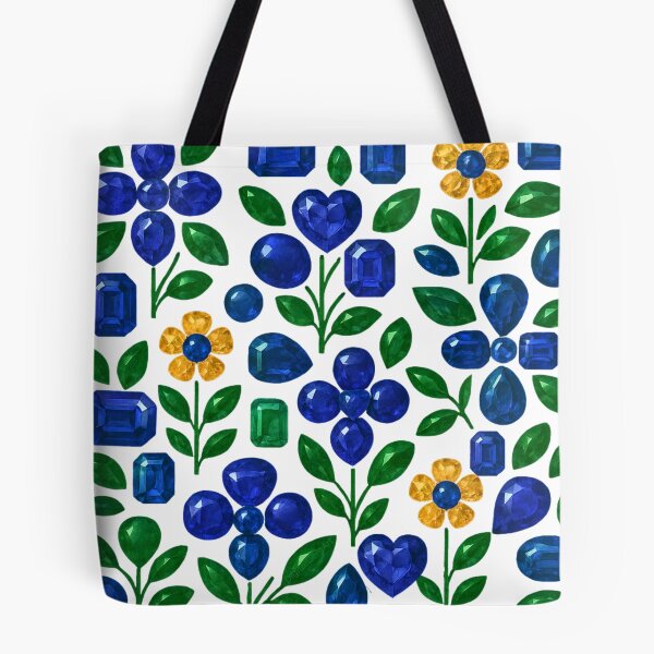 Item preview, Sapphire Gemstone Flower Pattern designed and sold by DigitalGemArt.