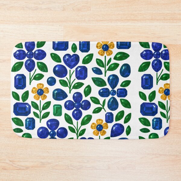 Item preview, Sapphire Gemstone Flower Pattern designed and sold by DigitalGemArt.