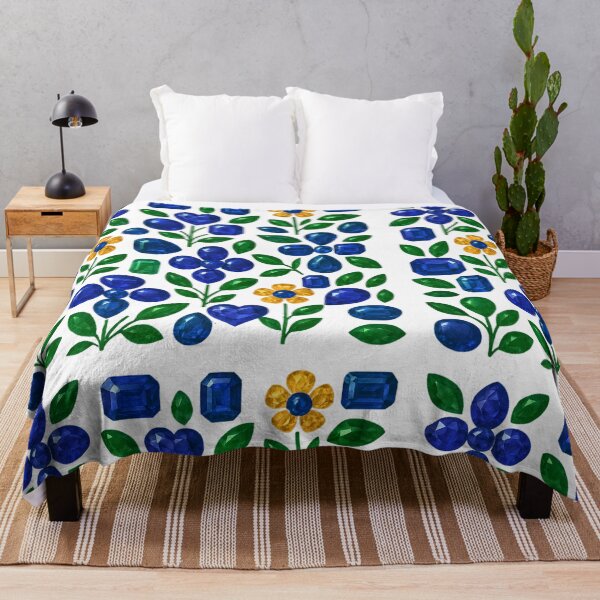 Item preview, Sapphire Gemstone Flower Pattern designed and sold by DigitalGemArt.
