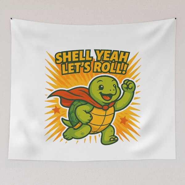 Item preview, Shell Yeah Let's Roll! Superhero Turtle designed and sold by k3rstman1.