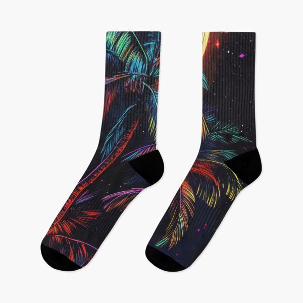 Item preview, Vibrant moonlit beach palms designed and sold by anytka.