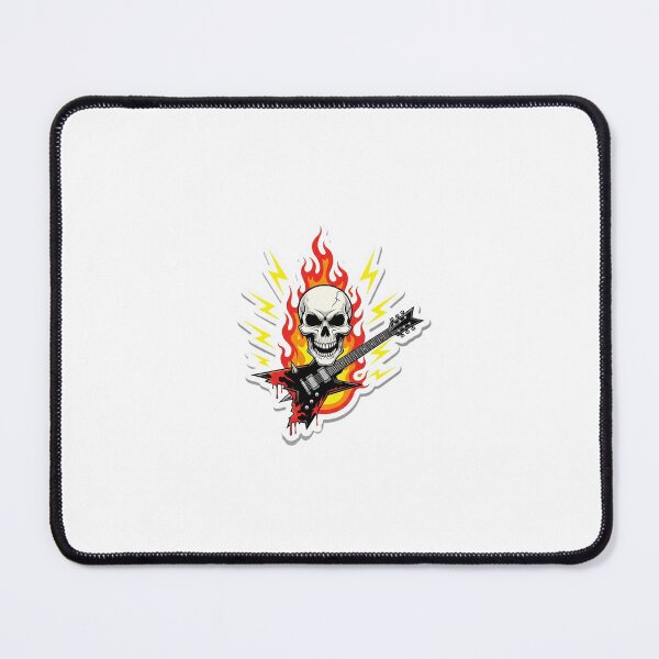 Item preview, Inferno Skull With Shredding Guitar Sticker designed and sold by Greyfloydx.