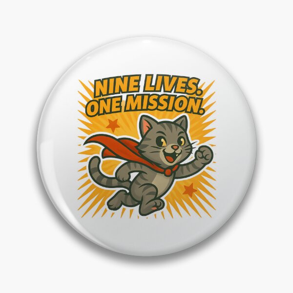 Item preview, Nine Lives, One Mission Superhero Cat designed and sold by k3rstman1.