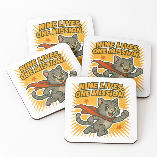 Item preview, Nine Lives, One Mission Superhero Cat designed and sold by k3rstman1.