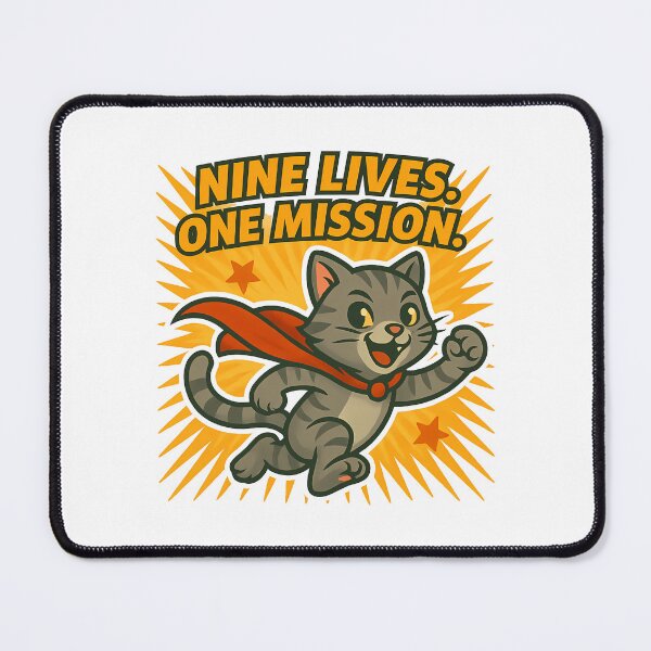 Item preview, Nine Lives, One Mission Superhero Cat designed and sold by k3rstman1.