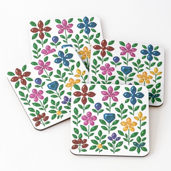 Item preview, Colorful Gemstone Flower Pattern designed and sold by DigitalGemArt.
