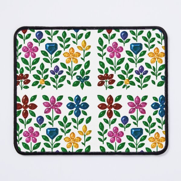 Item preview, Colorful Gemstone Flower Pattern designed and sold by DigitalGemArt.
