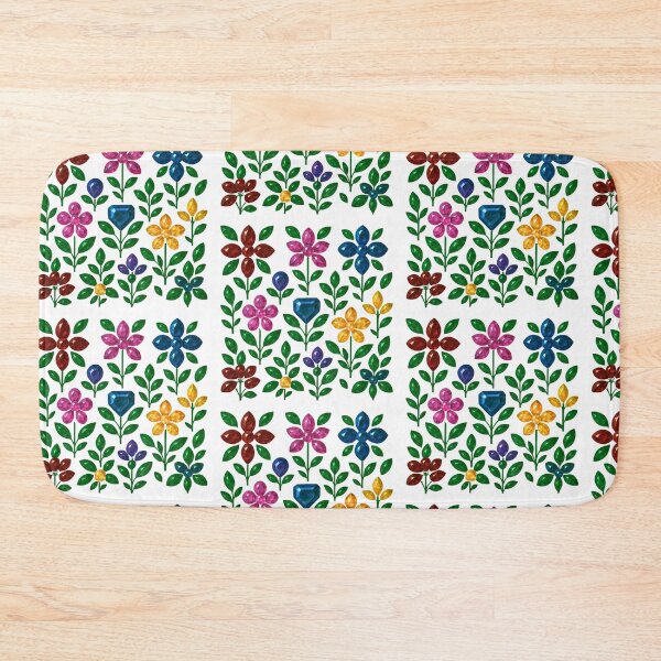 Item preview, Colorful Gemstone Flower Pattern designed and sold by DigitalGemArt.