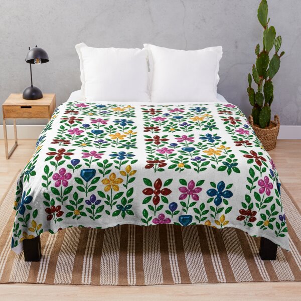 Item preview, Colorful Gemstone Flower Pattern designed and sold by DigitalGemArt.