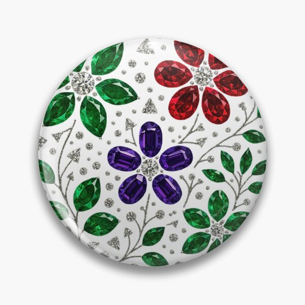 Item preview, Diamond and Gemstone Flower Pattern designed and sold by DigitalGemArt.