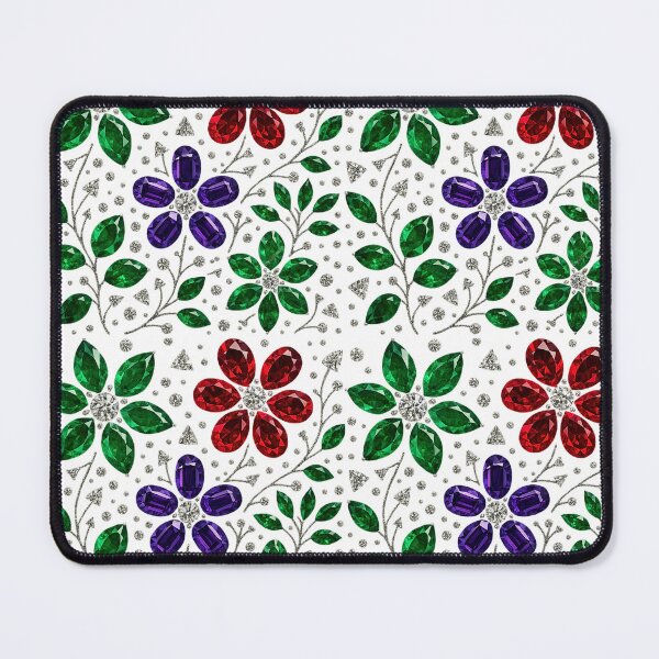 Item preview, Diamond and Gemstone Flower Pattern designed and sold by DigitalGemArt.