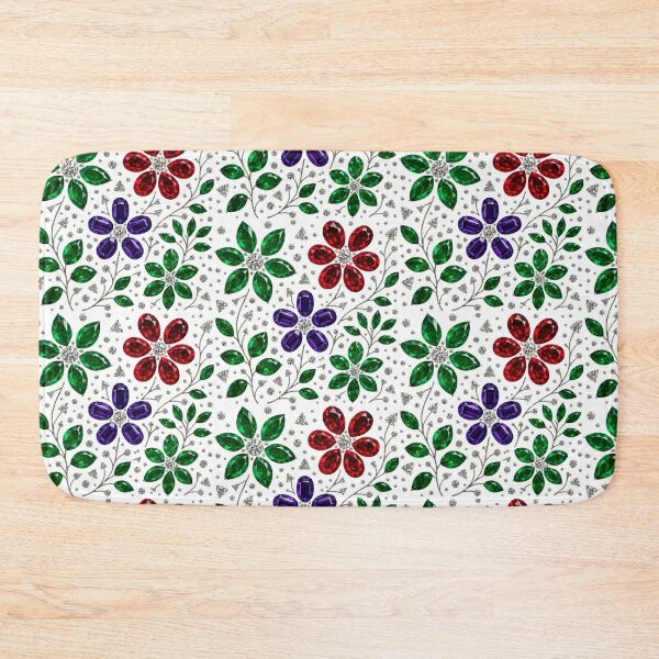 Item preview, Diamond and Gemstone Flower Pattern designed and sold by DigitalGemArt.
