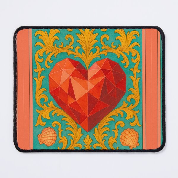 Item preview, Faceted Pink Heart and shells designed and sold by Karen G. Contemporary Artist.