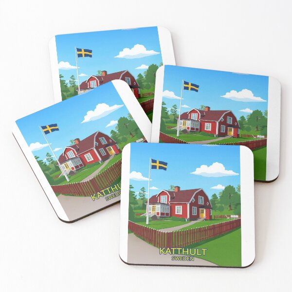 Item preview, Katthult Sweden Vector Art – Scandinavian Countryside Illustration designed and sold by clausbjoern.
