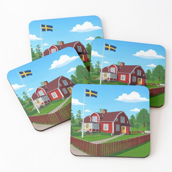 Item preview, Katthult Sweden Vector Art – Scandinavian Countryside Illustration designed and sold by clausbjoern.