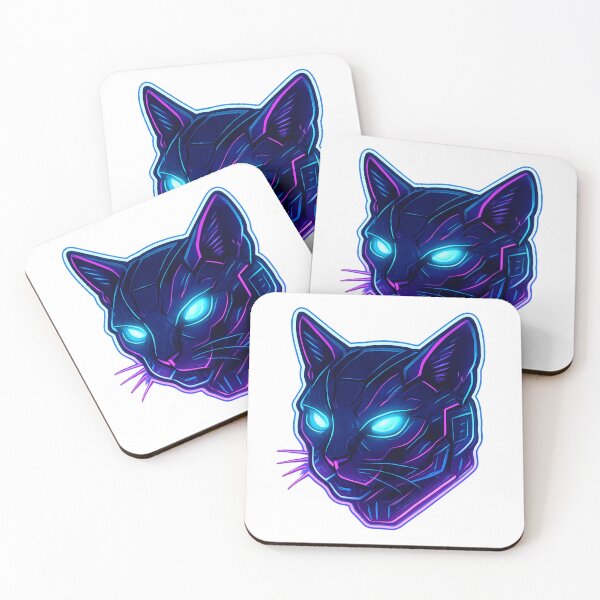 Item preview, Cyberpunk Cat – Futuristic neon cyberpunk cat  designed and sold by Purple_Lines.