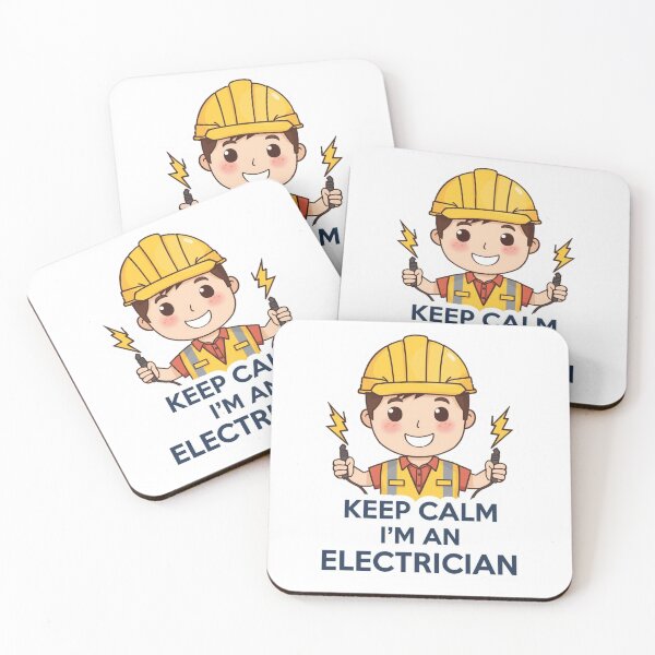 Item preview, Keep Calm I’m an Electrician – Cute Cartoon Sticker by ZYNORA designed and sold by ZYNORAworld.