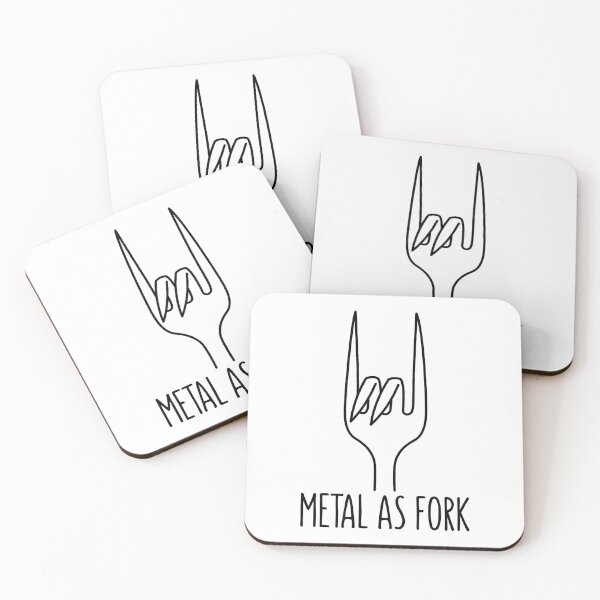 Item preview, Metal as Fork Black Line Devil Horns designed and sold by fizzgig.