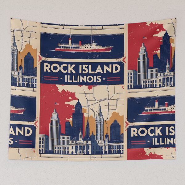 Item preview, Rock Island Illinois 1950s USA Vintage Travel Tourism designed and sold by TravelersGems.