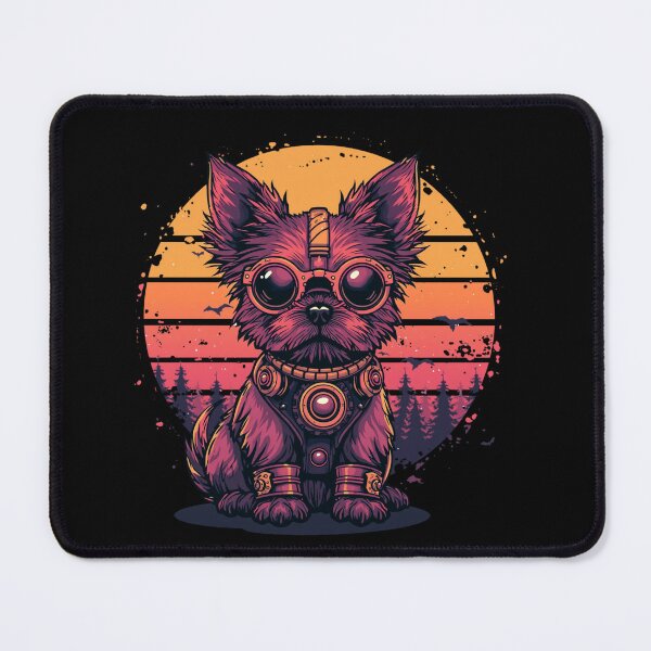 Item preview, Steampunk Cute Dog Retro Sunset T-Shirt designed and sold by Tiatooty.