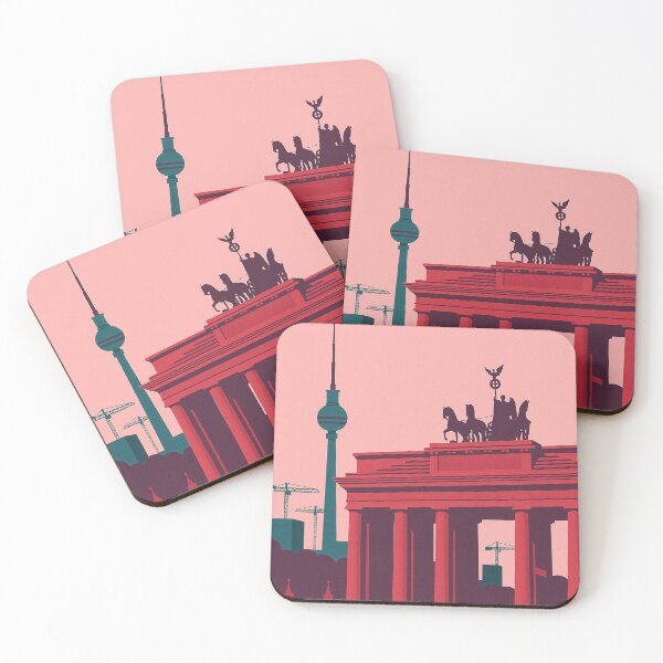 Item preview, Retro Berlin Poster – Brandenburg Gate & TV Tower designed and sold by Pink & California.