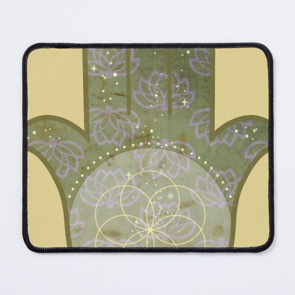Item preview, Hamsa with Flower of Life & Mauve Lotus – Olive Green & Gold Hamsa with Flower of Life & Mauve Lotus – Olive Green & Gold designed and sold by 	aluzia.design.