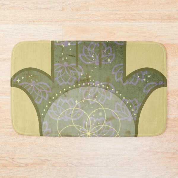 Item preview, Hamsa with Flower of Life & Mauve Lotus – Olive Green & Gold Hamsa with Flower of Life & Mauve Lotus – Olive Green & Gold designed and sold by 	aluzia.design.