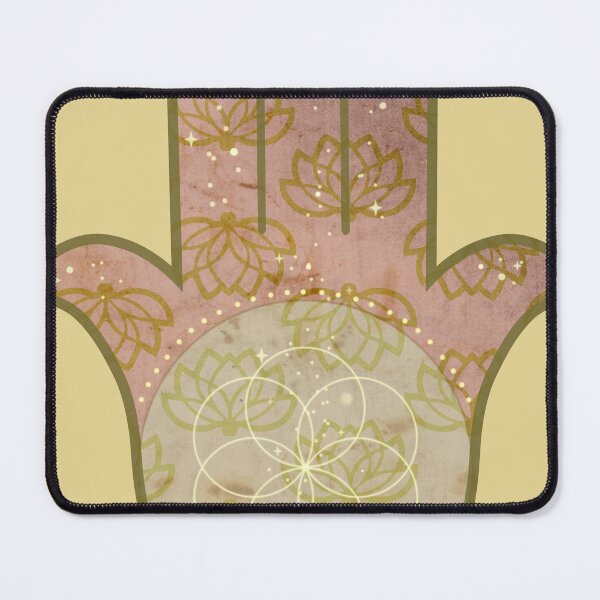Item preview, Hamsa with Flower of Life & Lotus – Boho Pink & Soft Gold Hamsa with Flower of Life & Lotus – Boho Pink & Soft Gold designed and sold by aluzia.design.