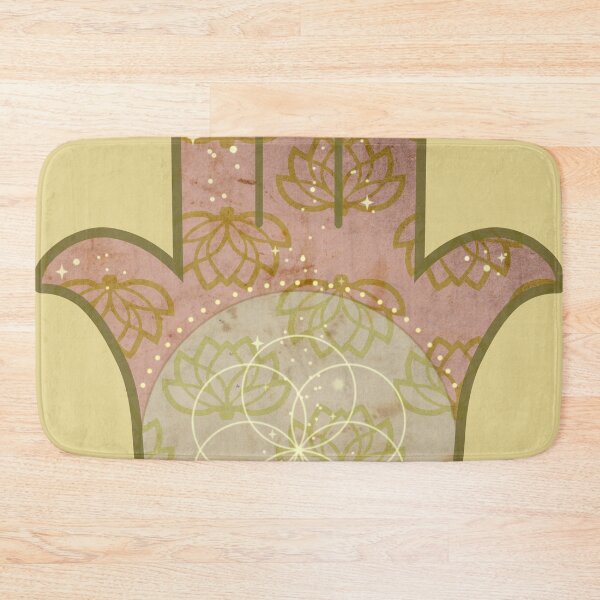 Item preview, Hamsa with Flower of Life & Lotus – Boho Pink & Soft Gold Hamsa with Flower of Life & Lotus – Boho Pink & Soft Gold designed and sold by 	aluzia.design.