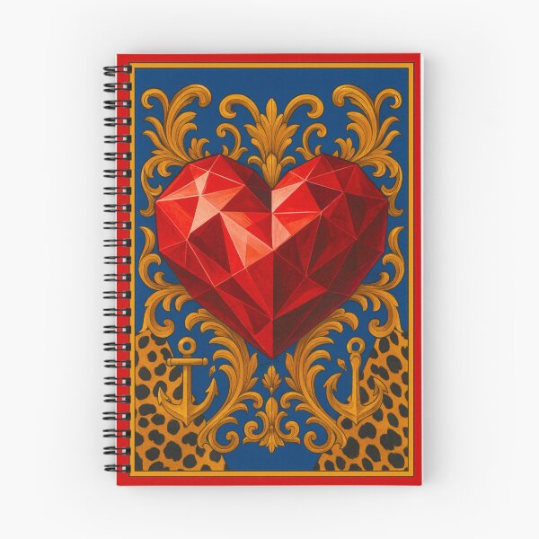 Item preview, Faceted red heart Blue and Gold designed and sold by Karen G. Contemporary Artist.