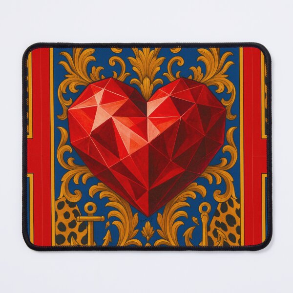 Item preview, Faceted red heart Blue and Gold designed and sold by Karen G. Contemporary Artist.