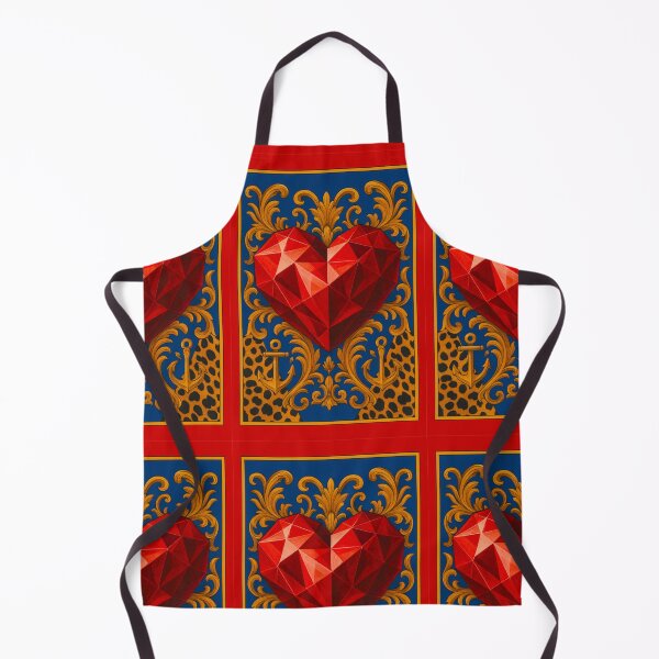 Item preview, Faceted red heart Blue and Gold designed and sold by Karen G. Contemporary Artist.