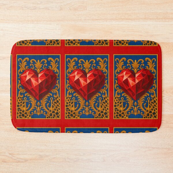 Item preview, Faceted red heart Blue and Gold designed and sold by Karen G. Contemporary Artist.