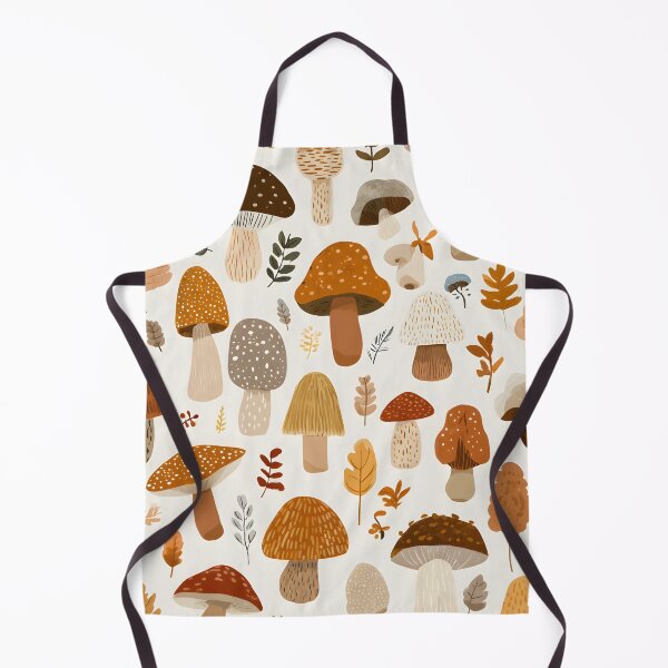 Item preview, MUSHROOMS WALLPAPER PATTERN WHITE BASE designed and sold by infinitearte.