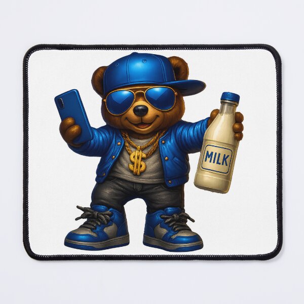 Item preview, Hip Hop Bear Wall Art – Cool Rapper Bear with Gold Chain and Milk Bottle, Funny Urban Animal Poster designed and sold by FunnySignalStudio.