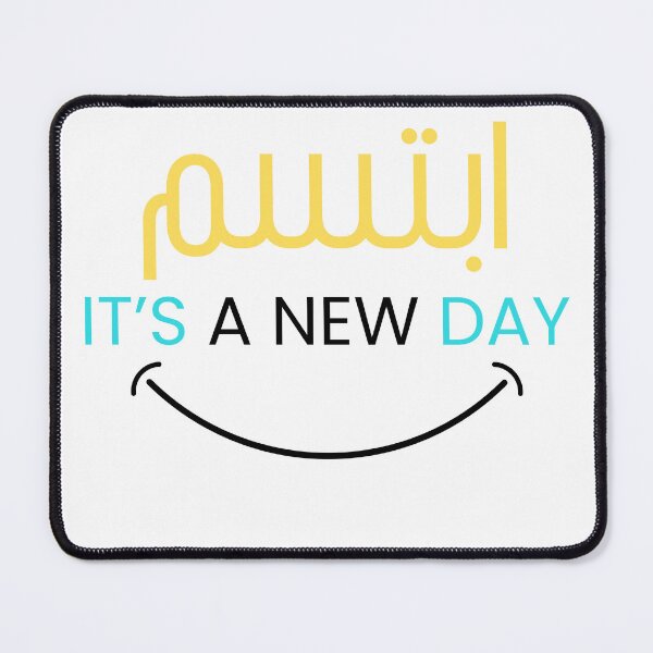 Item preview, ابتسم – it’s a new day | Arabic English Positive Quote / ZYNORA designed and sold by ZYNORAworld.